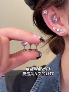 Lnieer | Medical Grade Healing Ear Studs with Screw Back and Diamond Design