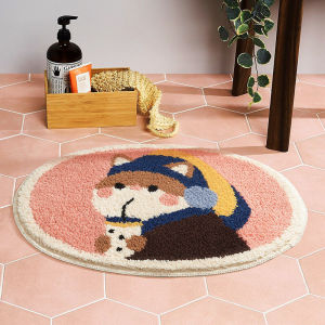 Cute Non-Slip Floor Mat Bathroom Door Absorbent Floor Mat Bathroom Entrance Carpet Machine Washable Door Mat Household