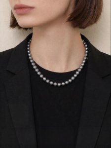 YISHU | Platinum Gray Pearl Necklace 10mm