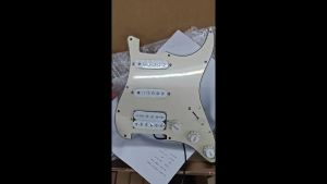 FLEOR | FLEOR Alnico 5 SSH Prewired Pickguard 3Ply Cream Loaded Guitar Pickguard Single Coil - Humbucker Pickup Set