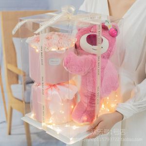 Gấu Bông Hồng Dâu Tây Tặng Bạn Gái Bạn Thân Quà Tặng Sinh Nhật Mùa Hè Cao Cấp Hoa Tươi Vĩnh Cửu Quà Tặng Đám Cưới