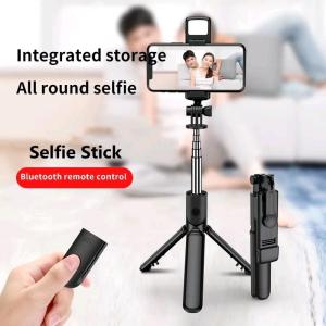 LENGTHEN TRIPOD SELFIE STICK LED LIGHT TO SHOOT BLUETOOTH SELFIE STICK LIVE PHONE BRACKET PHONE HOLDER 自拍杆三脚架