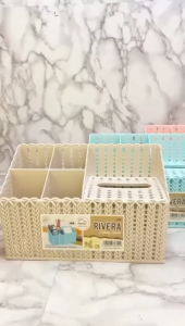 • BISA COD • HOMMY Rivera 3110 Tempat Sendok + Tissue 2in1 / Wadah Kosmetik Aesthetic / Skincare Organizer / Storage Plastik Tebal / Serbaguna / Multifungsi