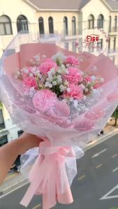 (Tặng Thiệp + Túi quà) Set hoa 14 bông Figo Hồng dễ thương