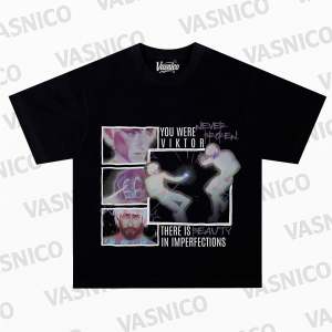 Anime Cartoon T-shirt Women Men Arcane Season 2 Print Oversized Y2k Street Hip Hop Tee Cotton Short Sleeves Female Male Clothing