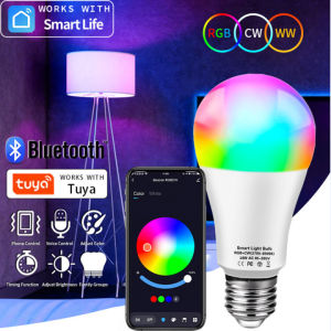 4PCS XIAO MI หลอดไฟ LED WiFi Smart LED Bulb หลอดไฟอัจฉริยะ 9W/10WRGB C+W ปรับได้ Tuya App Remote Control เชื่อมต่อ Alexa Echo Google Home เสริมความสวยงาม