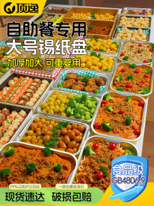 Food Grade Self-Service Restaurant Plate Disposable Party Dinnerware Large Size Special Use Display Plate Birthday Gathering Aluminum Foil Plate