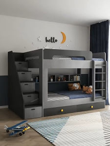 [Free Installation] Bed Frame Bunk Bed For Kid Bunk Bed Decker Bed Simple Modern Load capacity 300 kg LRJ