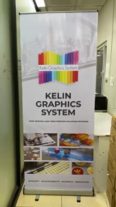 KELIN Iron Roll-Up Banner Stand – 200x80 cm (6.56ft x 2.62ft) | Ideal for Tarpaulin Displays Events and Parties
