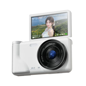 Famue | Máy Ảnh Kỹ Thuật Số Famue FC02 64MP Dành Cho Sinh Viên Quay Video 4K Zoom Quang Học 18X Cảm Biến CCD Chế Độ Làm Đẹp Pin Li-ion Màu Trắng