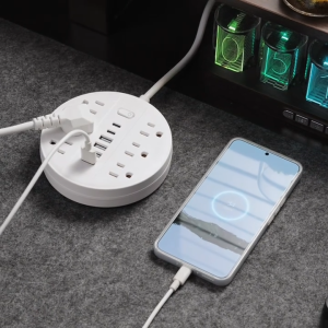 CHIEFWAY 12-IN-1 Multi-Plug Power Strip 1.5M/3M Extension Cord Flame Retardant with 6 AC-Outlets & 4 USB- A / 2 Type C PortsOverload Protection for Home/Office