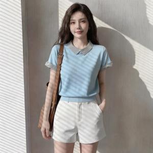 Cotton Blend Oversized Slimming Summer Blouse