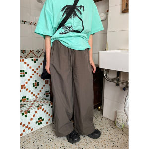 Comfortable Versatile Japanese Style Loose Fit Cotton Nylon Lantern Leggings Crop Pants Elastic Waist Carrot Trousers