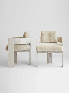 Modern Minimalist Designer Wooden Chair with Armrests Retro Wabi-Sabi Style Dining Chair Single Person Leisurely Style Furniture