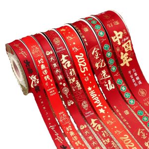 Red Gold-Snake-Year New-Year Ribbon Decorative Gift-Wrapping Cake-Tie Chinese-New-Year-Decoration Good-Luck Ribbon