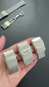 Khóa Cài Đồng Hồ Bằng Thép Không Gỉ 316L - 16mm 18mm 20mm 22mm Phụ Kiện Khóa Dây Đeo Đồng Hồ Gấp Bạc Đen