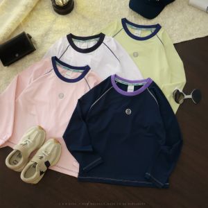 Quick Dry Long Sleeve T-Shirt for Boys And Girls Outdoor Sports Yoga Top UV Protection Spring Summer Childrens Elastic Wear