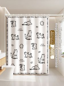 WEILAISHI | Waterproof Mildew-Resistant No-Drill Bathroom Curtain