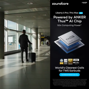Soundcore Liberty 5 Pro Max Noise Cancelling Earphone with AI smart note taker case 2 Years Warranty