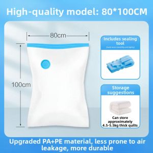 Hanging Vacuum Compressed Storage Bag for Clothes Transparent