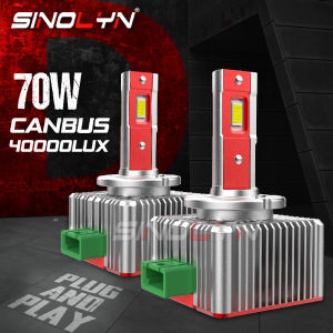 Sinolyn D1S LED D2S D2R D3 D4S D4R D5 D8 LED Lights For Car Headlights 70W Canbus Turbo LED Bulbs Lamps 6000K 40000LM Plug&Play
