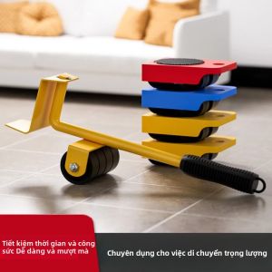 Bộ Dụng Cụ Di Chuyển Đồ Đạc Nặng Gồm Con Lăn Và Thanh Đẩy - Bộ Dụng Cụ Vận Chuyển Đồ Đạc - Làm Bằng Sắt Và Nhựa