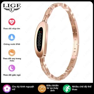 LIGE | Đồng Hồ Thông Minh Thời Trang LIGE Mới Dành Cho Nam & Nữ Chống Nước IP68 Theo Dõi Nhịp Tim Sức Khỏe Thể Dục Kèm Chức Năng Theo Dõi Giấc Ngủ & Nhắc Nhở Tin Nhắn