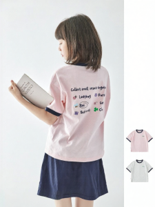 KECHU | Summer New Color-block Print T-shirt Cotton