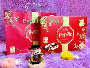 Bánh phủ socola PEPPIE Phú Qúy Hộp đỏ 468g có túi xách Tết an khang
