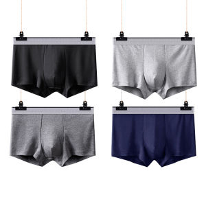 Four seasons breathable mens milk silk simple boxer briefs fashionable youth skin-friendly soft boxer briefs