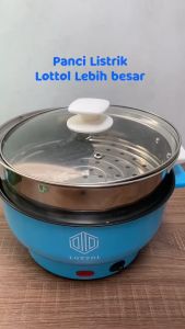 LOTTOL Panci listrik serbaguna panci kukus elekrik multi fungsi 1.5L / Panci Penggorengan Elektrik