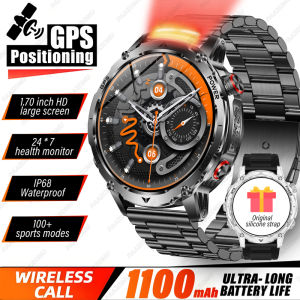 GPS Outdoor Military Smart Watch Men 1100mAh Large Battery Flashlight+SOS COMPASS Bluetooth Call 10ATM Waterproof Sports Watches