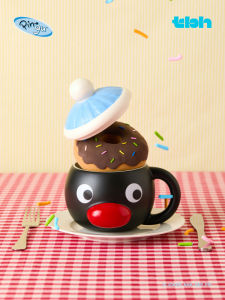TBH Home Pingu Collaboration Series Large Ceramic Mug Office Water Cup Gift Box Set Cute Style Chinese Origin 900ml Capacity