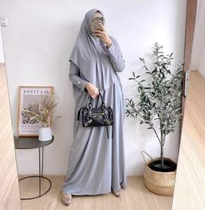 NECA DRESS SET HIJAB JERSEY BALOON PREMIUM FREE CIPUT