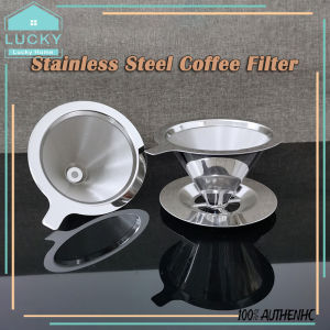 Reusable Double Layer Coffee Filter Holder Pour Over Coffees Dripper 304 Stainless Steel Mesh Espresso Tea Strainer Basket Tools