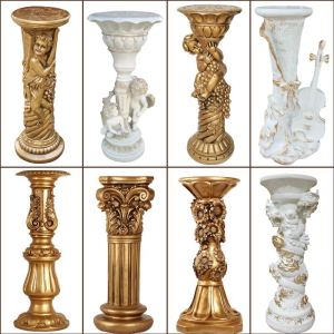 Living Room European Style Jardiniere Roman Column Pastoral American Green Radish Flower Rack Flower Rack Balcony Phone Rack