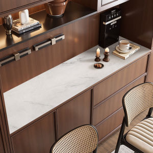 LEKEN | Waterproof Oil-Resistant Leather Tablecloth for TV Cabinet Marble Pattern