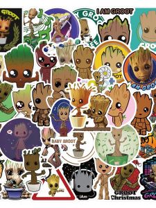 50 แผ่นสติกเกอร์การ์ตูน Groot ต้นไม้ตัวเล็ก ดีไซน์การ์ตูนน่ารัก สำหรับกระเป๋าเดินทาง โทรศัพท์มือถือ เกตู แผ่นสติกเกอร์ DIY