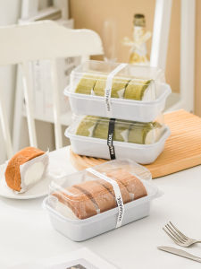 โปร่งแสง เค้กโรล Baking Pastry กล่องบรรจุภัณฑ์ Swiss Roll ตัดบล็อก Tiger Skin Roll Hugging Roll ครัวเครื่องมือทําอาหาร
