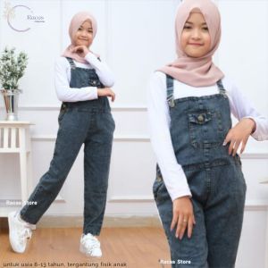 OVERALL JUMPSUIT ANAK USIA 4-13 TAHUN JEANS CELANA KODOK TERMURAH