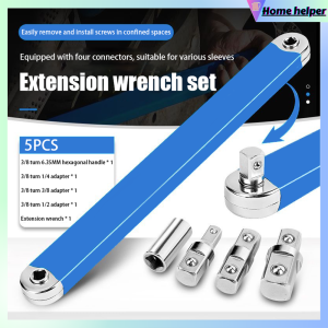 Versatile Extension Ratchet Wrench With 1/2" 1/4" And 3/8" Multi-Purpose Zero Offset Extension Wrench For Tight Space Work Tool