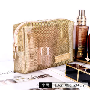 Túi Trang Điểm Mini Di Động Khóa Kéo Túi Đựng Mỹ Phẩm Đệm Bột Net纱 Vải Dễ Thương Bé Gái Hộp Sắp Xếp Lưu Trữ Hình Trái Tim Để Làm Đẹp