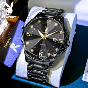 [ 100% ของแท้ ]  PLAYBOY นาฬิกา ผู้ชาย ใหม่ 2024 แท้ ปฏิทิน ส่องสว่าง ควอตซ์ นาฬิกาแฟชั่น นาฬิกาข้อมือผู้ชาย