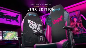 Secretlab TITAN Evo —League of Legends Jinx Edition (Size R) Ergonomic Gaming Chair for Health and Comfort
