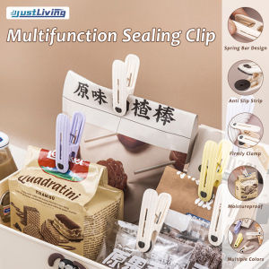 Justliving 12 cái kẹp quần áo bằng nhựa kẹp túi thực phẩm con dấu quần áo giặt ghim quần áo không dấu vết kẹp đồ ăn nhẹ nhà bếp lót silicon để lưu trữ thực phẩm kín khí và công cụ vượt ra ngoài