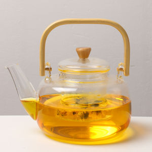 Floral Glass Teapot Set with Candle Warmer
