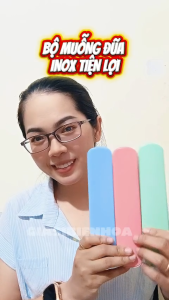 Bộ Muỗng Đũa Nĩa Inox Lúa Mạch Có Hộp Đựng Tiện Lợi