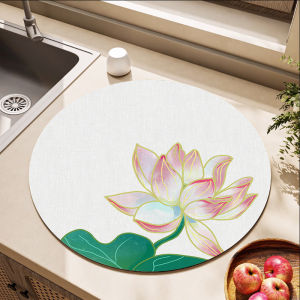 New Chinese Style round Absorbent Silicon Dendroid Kitchen Table Mat Tea Table Pad Fast Drying Countertop Protection Pad