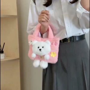 พร้อมส่งในไทย🚚 Su218 1แถม1 กระเป๋าสะพายข้างน่ารัก ขนพลัฒมี หลายสีให้เลือก ขนนิ่มน้ำหนักเบา