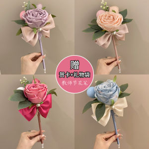 Rose Flower Pen Eternal Flower Bouquet Teachers Day Gift Romantic Creative DIY Stationery Gift for Teachers Back-To-School Season